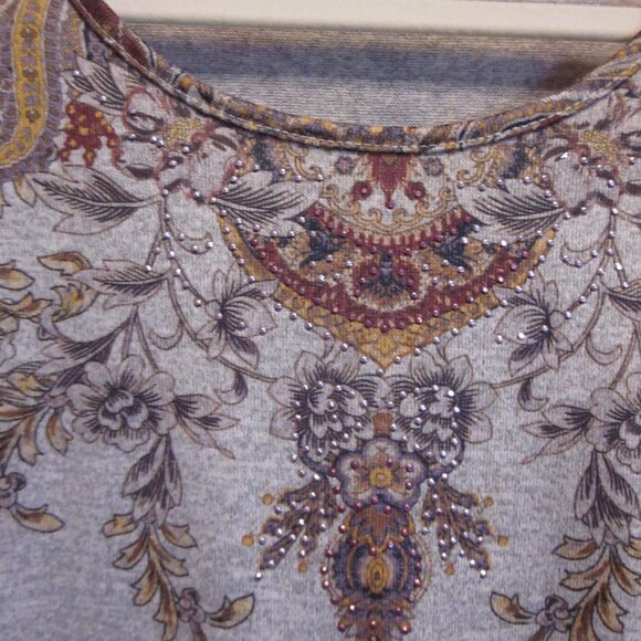 One World Mauve Sweater Knit Top Sz L - Picture 3 of 5